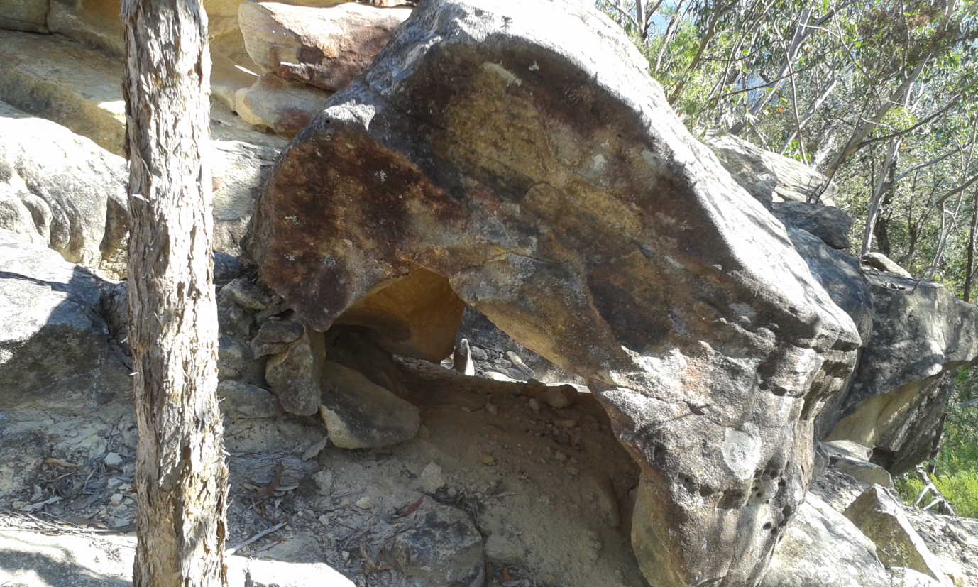 Smaller hollow rock