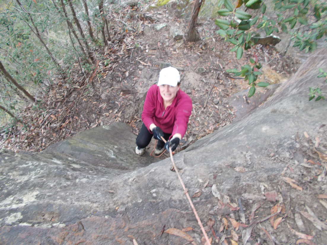 Scrambling across the rocks