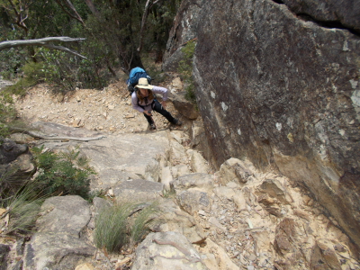 The climb up to the ruined castle