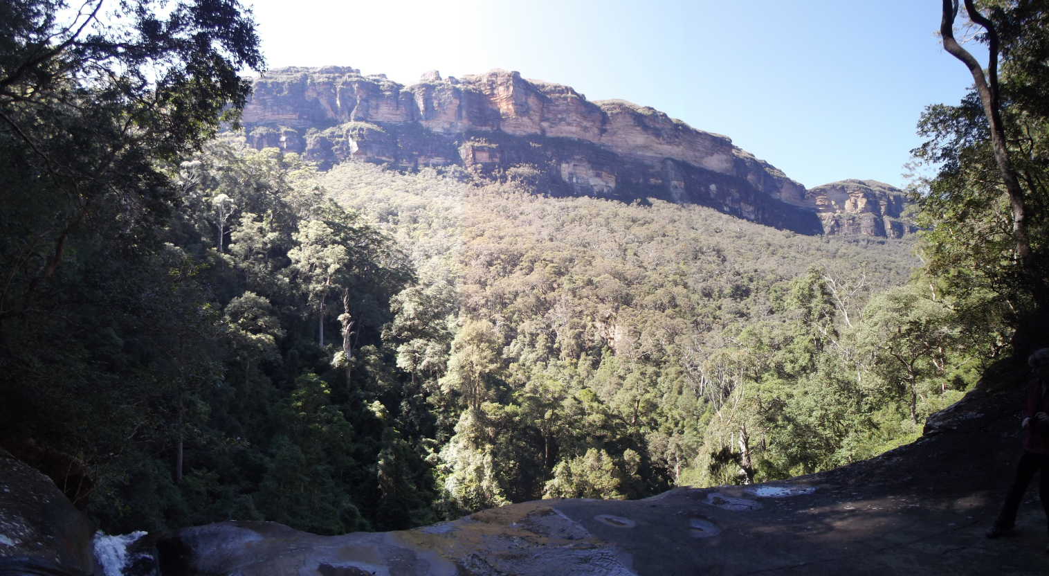 The view looking over the top of Vera Falls