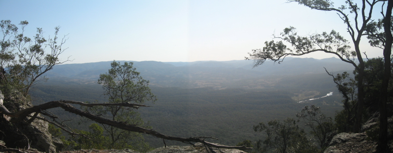 The view from Belloon Pass overlooking the Warragamba Catchment